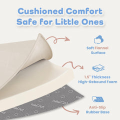 PaPaMat soft flannel fabric and padding creates a cozy crawling surface.