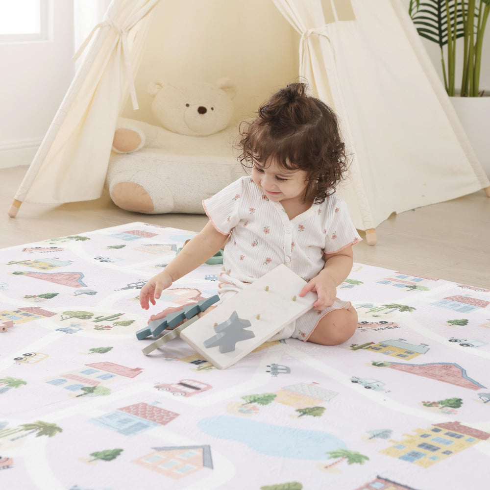 PaPaMat soft knee protection adds comfort during crawling and floor play
