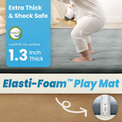 PaPaMat tatami-style surface offers water-repellent protection for spills.