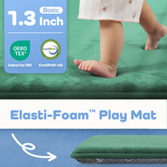 PaPaMat velvet surface provides gentle comfort during baby playtime