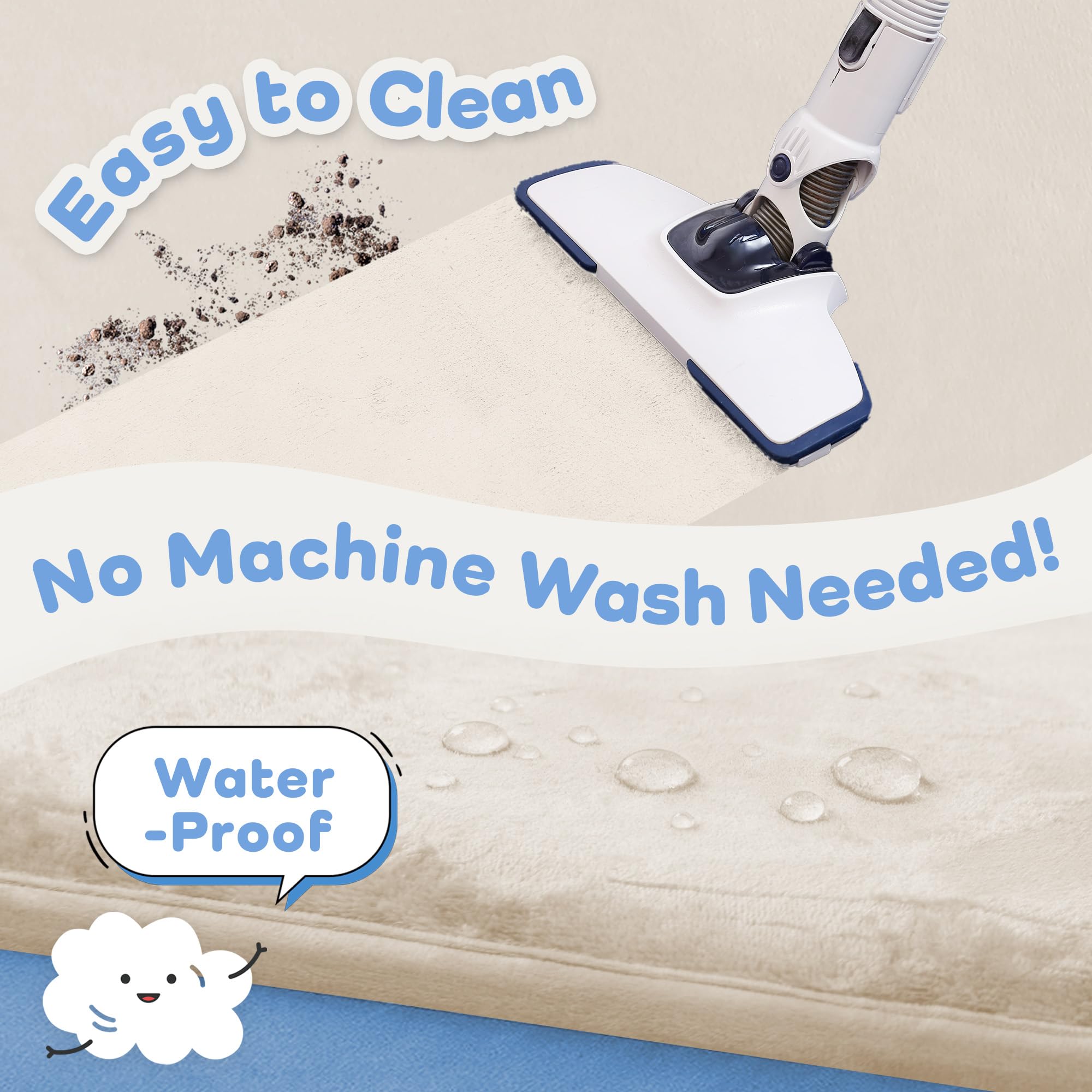 PaPaMat is waterproof and easy to clean in beige color.