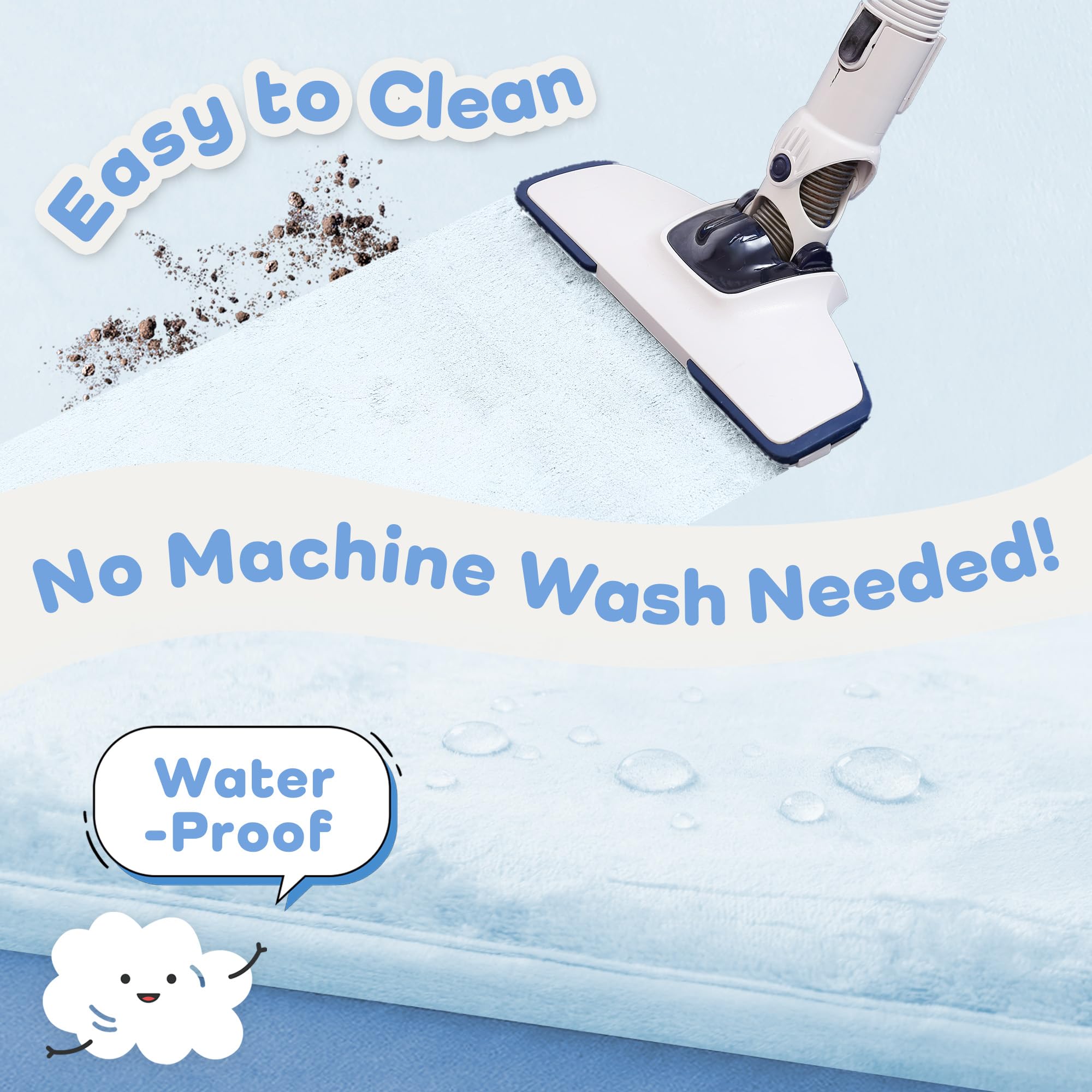 PaPaMat waterproof top layer cleans easily after spills.
