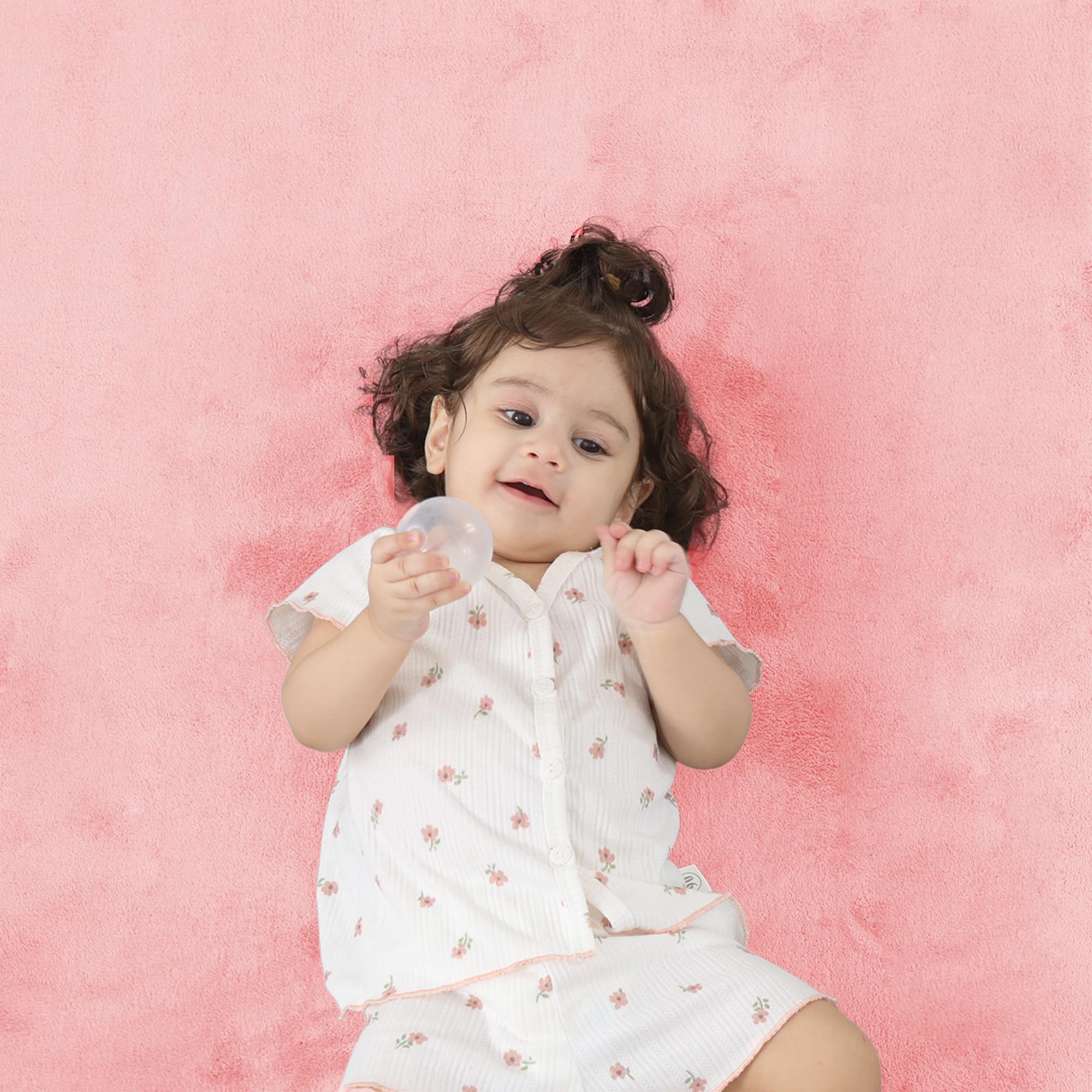 PaPaMat large 71x79 inch play area in pink for spacious play
