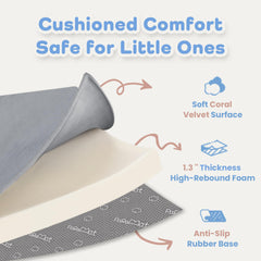 PaPaMat wipe-clean velvet surface for quick spot cleaning