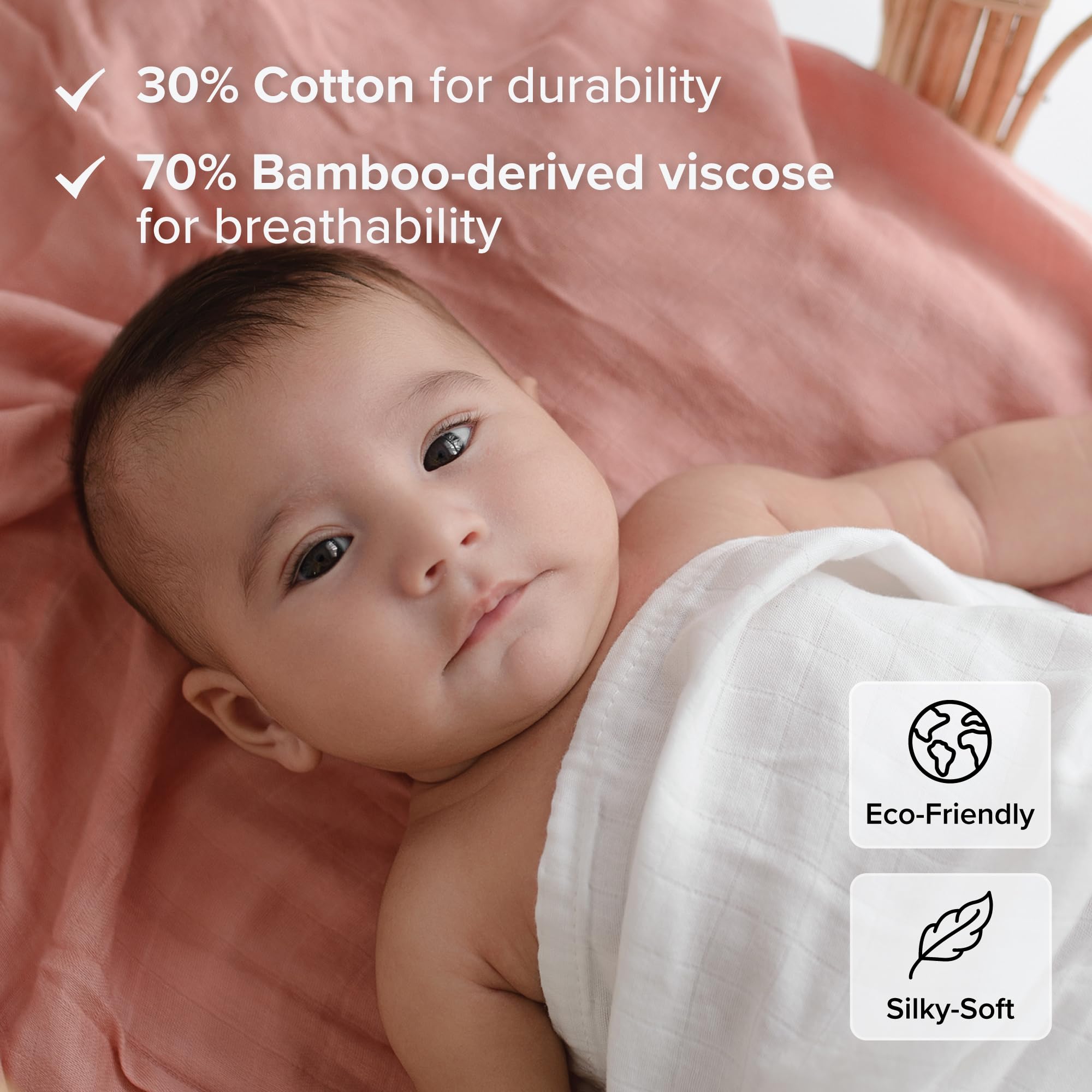 Papaya Kids swaddle as burp cloth, versatile and easy to clean.