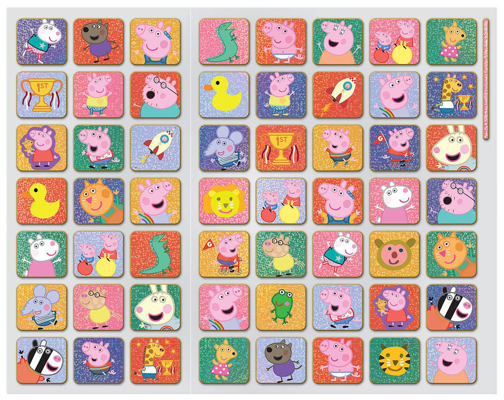 Paper Projects Peppa Pig foil sticker details – vibrant characters for daily encouragement.
