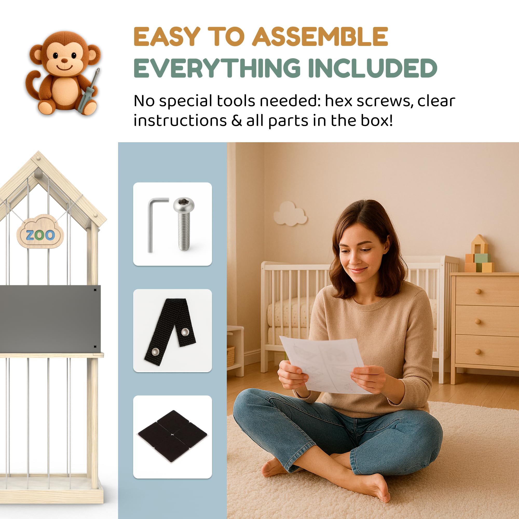 Paquber elastic cords secure plush toys for durable, tidy storage.