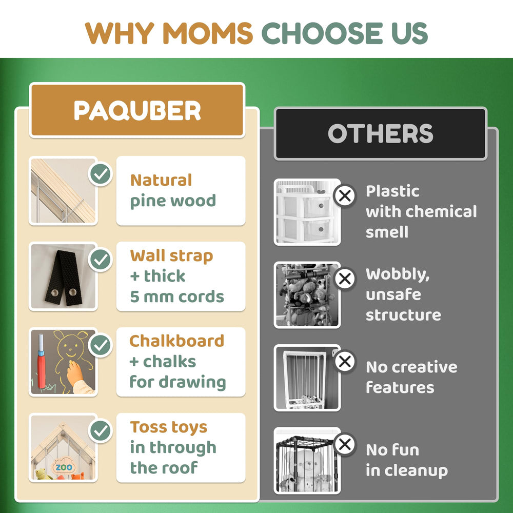 Paquber sturdy wood construction brings natural charm to kids rooms.