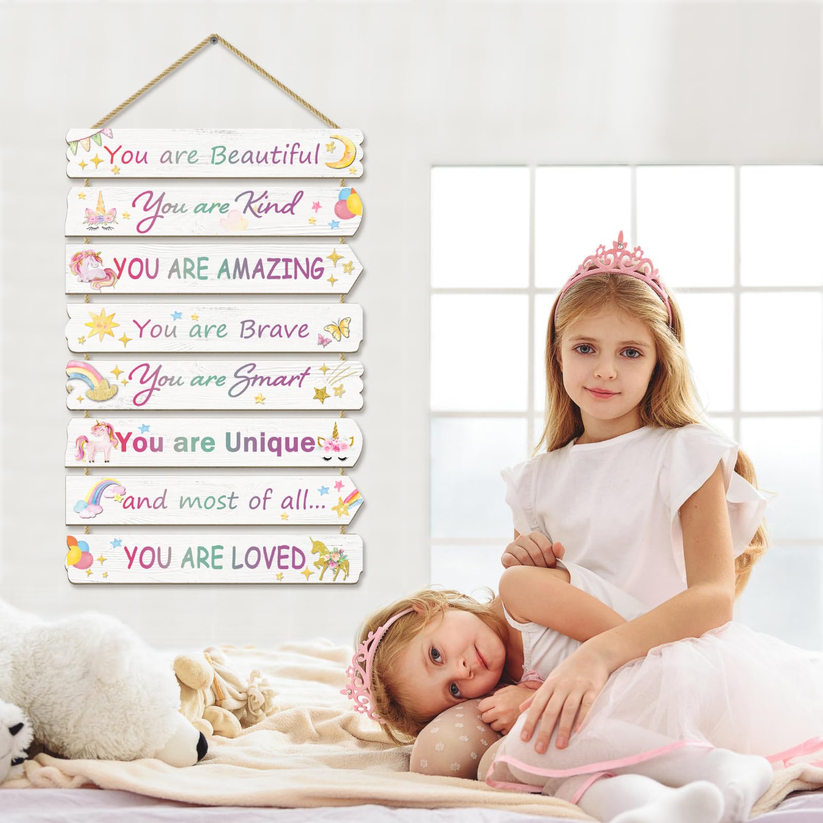 Paquesta boho chic unicorn decor complements nursery or playroom aesthetics.