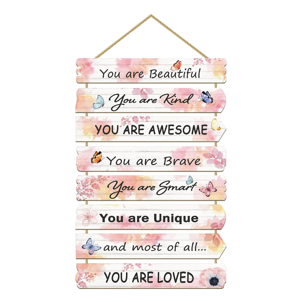 Paquesta butterfly wall art 8-piece set closeup shows smooth MDF finish for kid-friendly decor