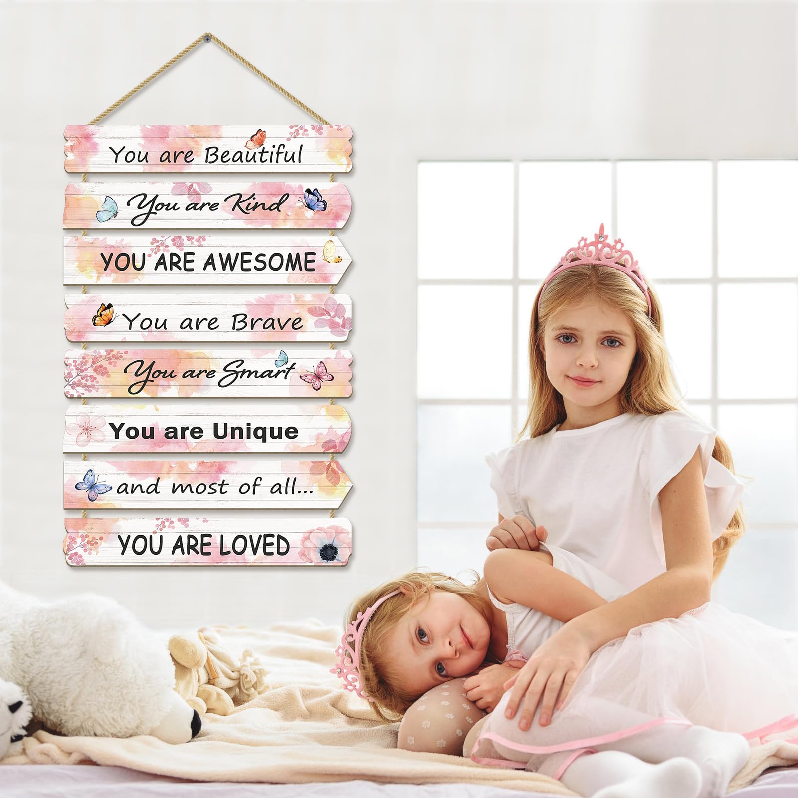 Paquesta butterfly wall art 8-piece set inspirational sayings inspire confidence in kids play spaces