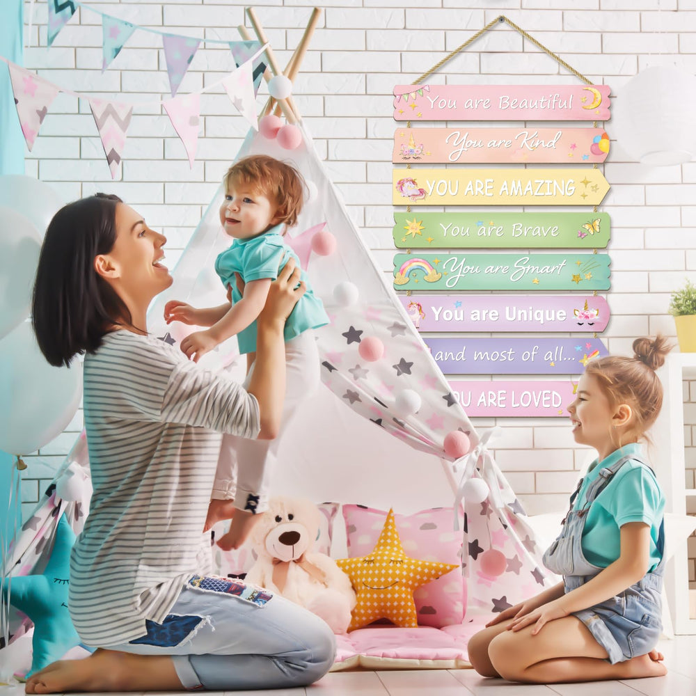 Paquesta nursery decor wood sign creates a soft, magical ambiance.