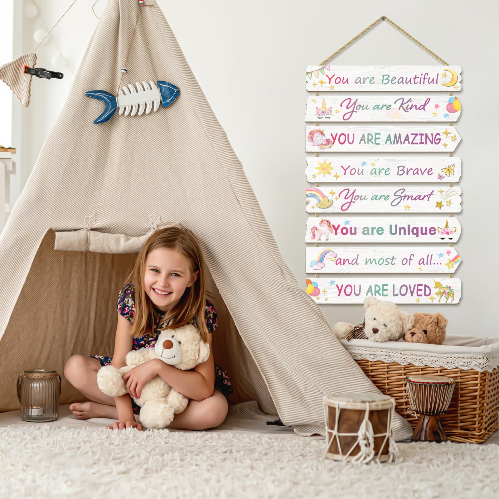 Paquesta pastel MDF unicorn decor designed for rustic or modern kids’ bedrooms.