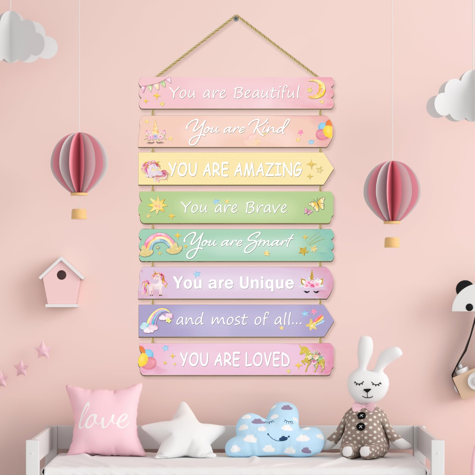 Paquesta pastel unicorn decor brightens kids' rooms with charm.