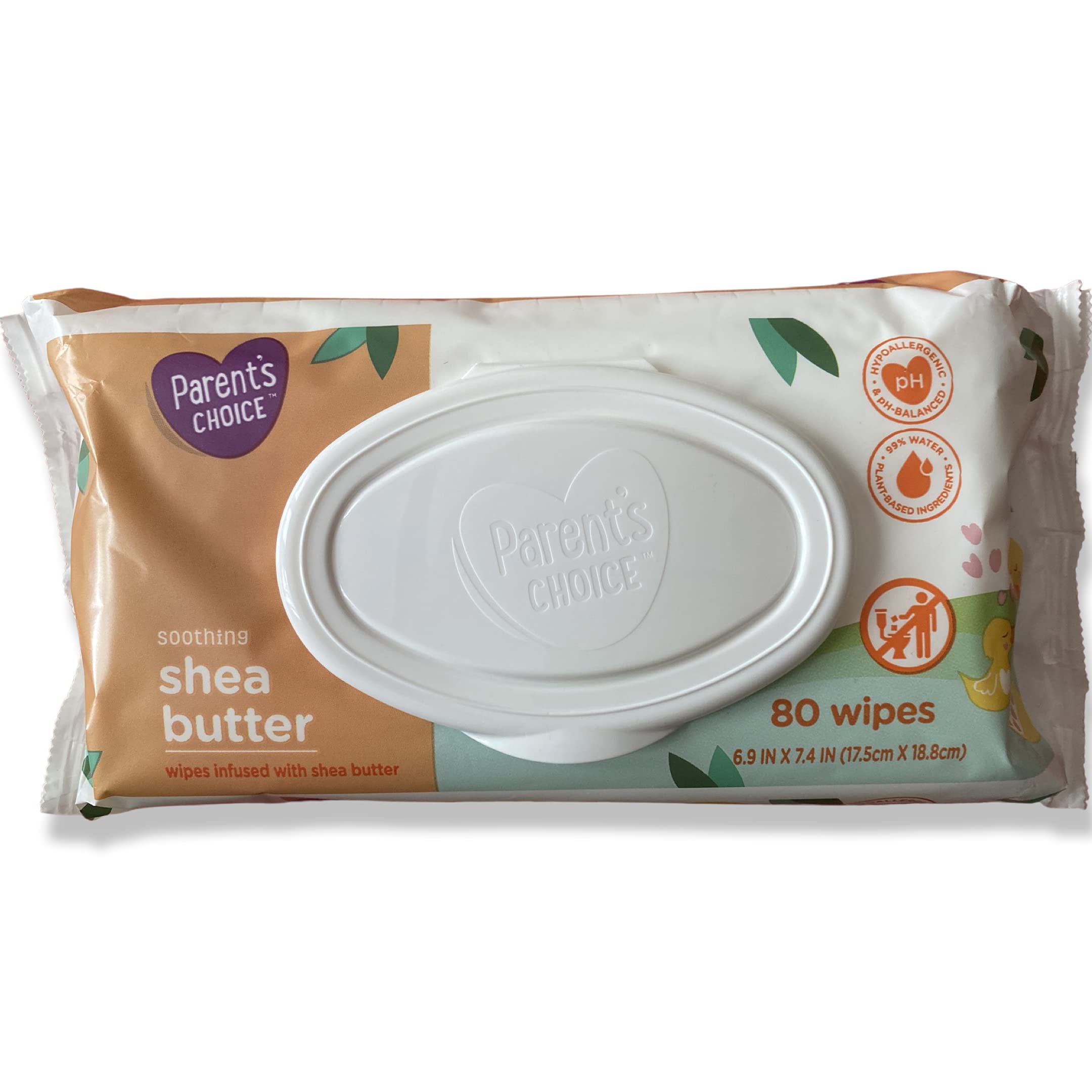 Parent's Choice Baby Wipes 80ct Shea Butter Pack gently cleanse delicate skin.
