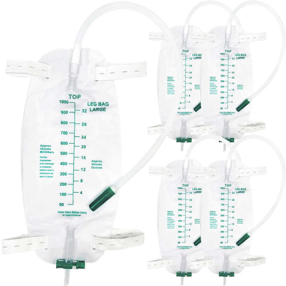 PARIZONE 5-pack leg bag set with 1000ml capacity for daily use.