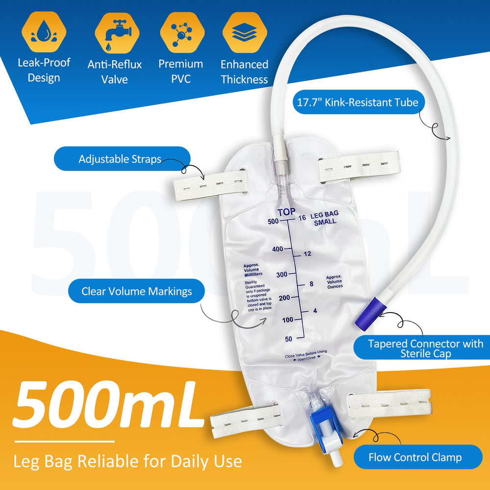 PARIZONE leg bag anti-reflux system prevents backflow during use