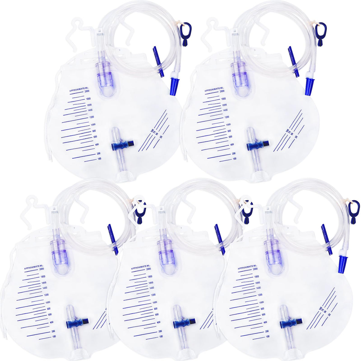 Parizone urine bag 2000ml capacity with clear markings for easy monitoring
