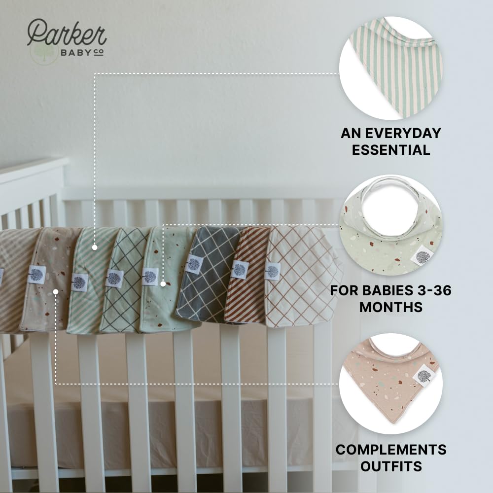 Breathable Parker Baby Bandana Drool Bib suitable for year-round wear and comfort.