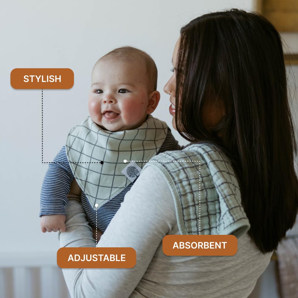 Soft polyester backing on Parker Baby Bandana Drool Bib handles messes with ease.