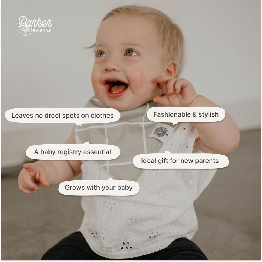Parker Baby Co. lightweight bib for summer outfits and layering.
