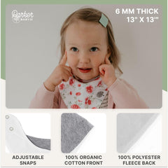 Parker Baby Co. eight-pack bibs for daily use and on-the-go changes.