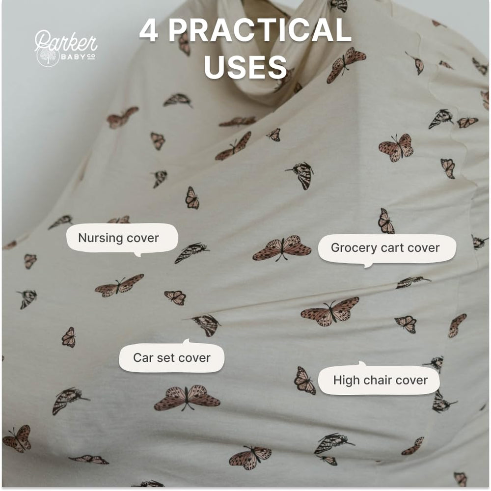 Parker Baby Co. Butterfly rayon-blend fabric highlights stretch and breathability.