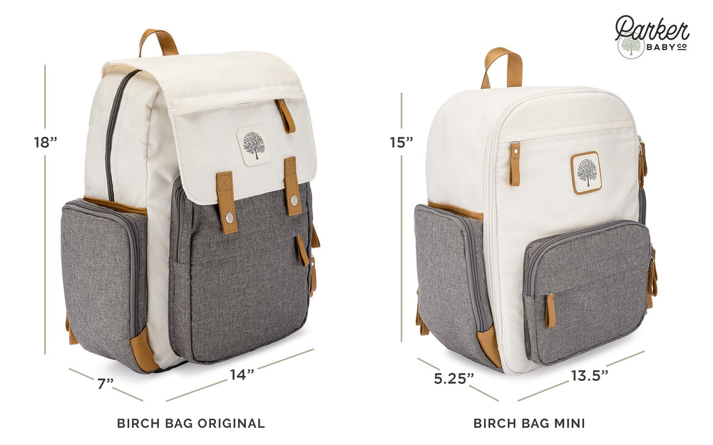 Parker Baby Co. large-capacity backpack holds diapers, clothes, bottles, and toys for families.