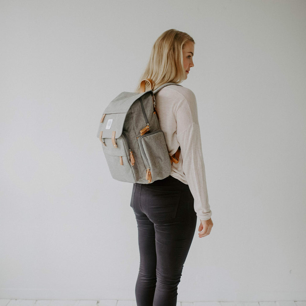 Parker Baby Co. diaper backpack mommy pocket keeps keys and phone within reach