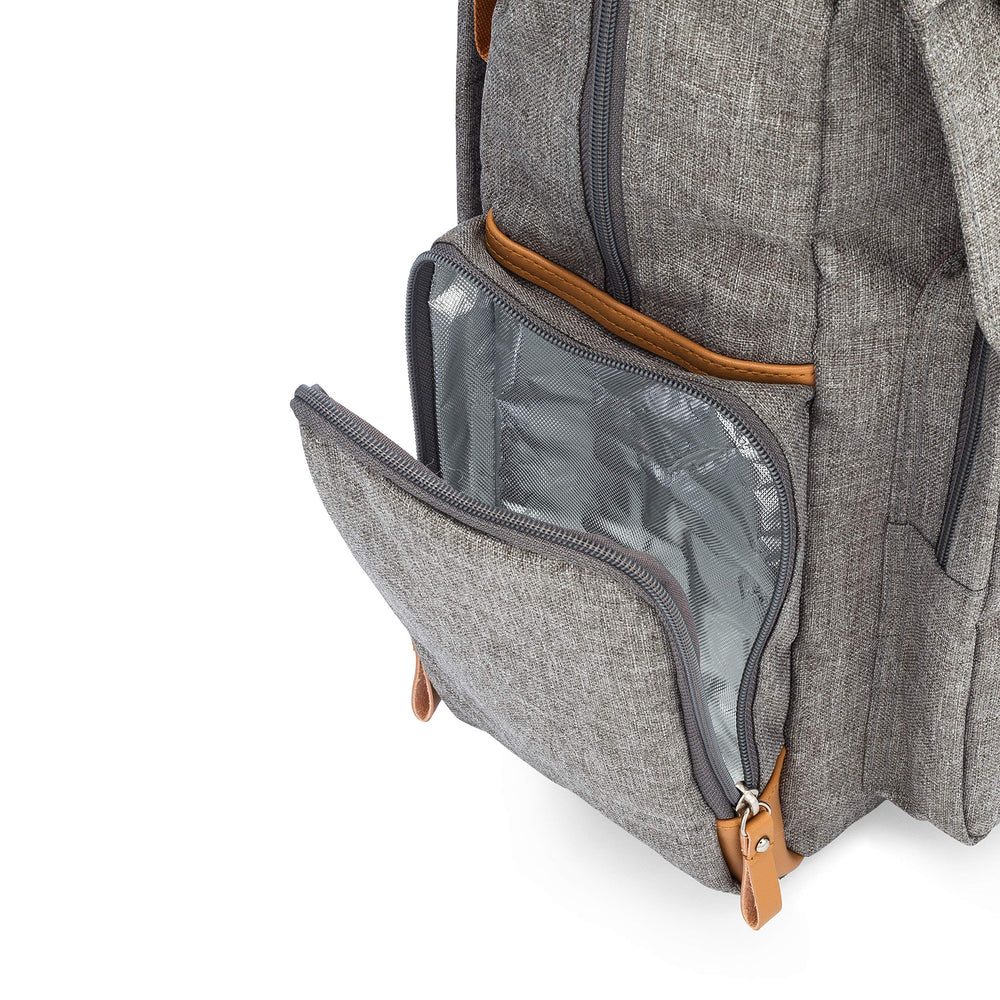 Parker Baby Co. on-the-go use with stroller hooks shows hands-free parenting
