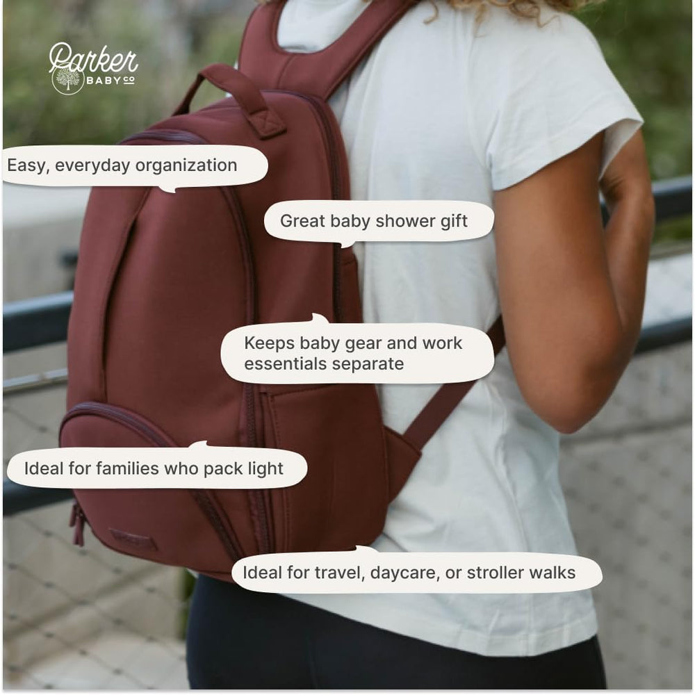 Parker Baby Co. Drift Backpack Lite luggage strap enables smooth airport transfers