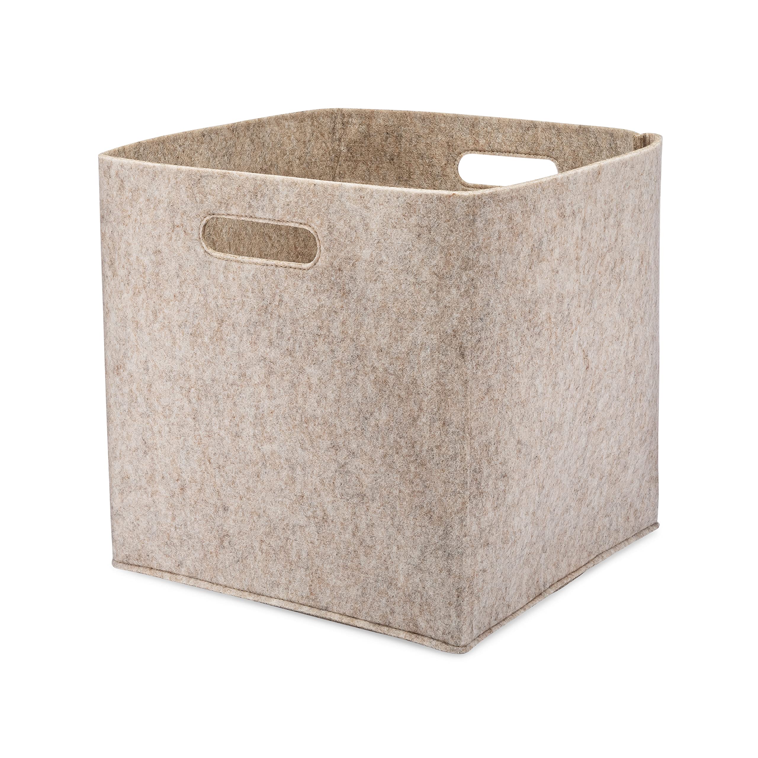Parker Baby Co oatmeal storage cube front view with durable handles for easy transport