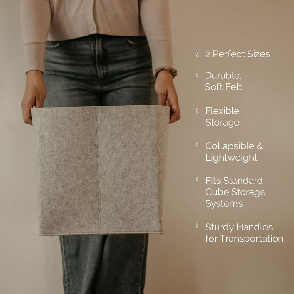 Parker Baby Co. cube bin for books and clothes.