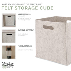 Parker Baby Co. felt cube bin stores toys neatly.