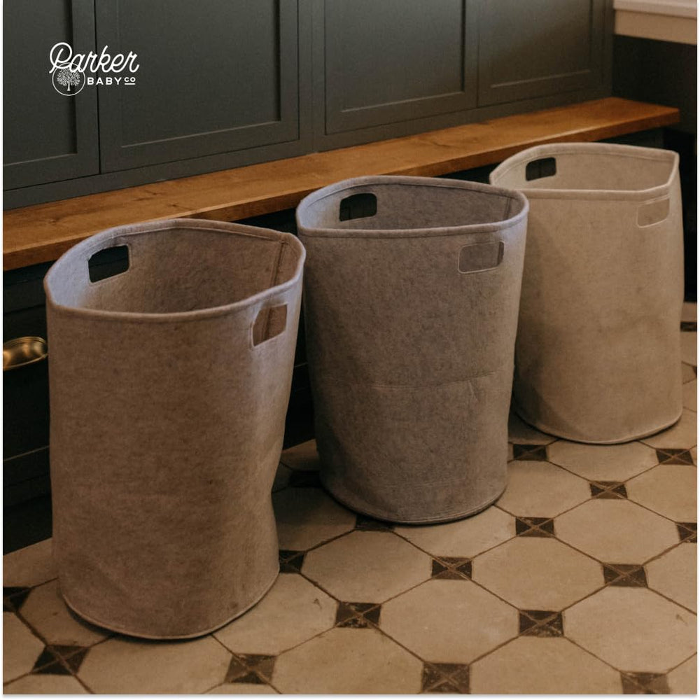 Parker Baby Co. modern neutral design in white, complements any nursery style.