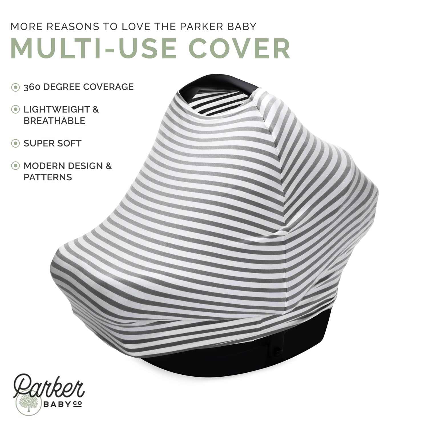Parker Baby Co Pine easy-stretch design folds compactly for travel.