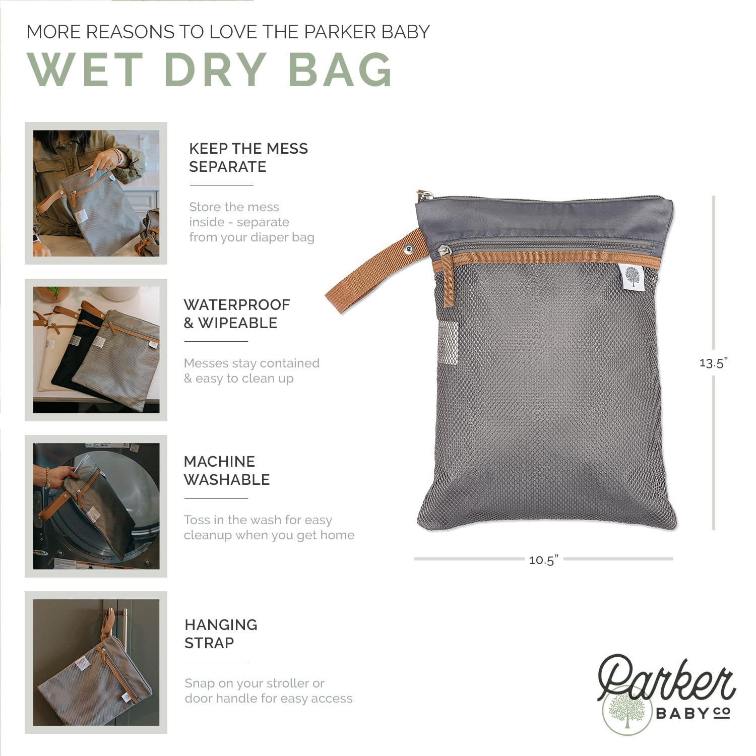 Parker Baby Co waterproof fabric seals moisture to prevent leaks
