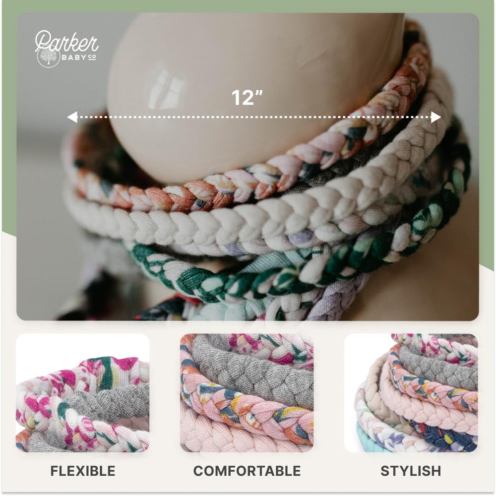 Parker Baby Co. Wildflower headbands in lavender, perfect for photos.