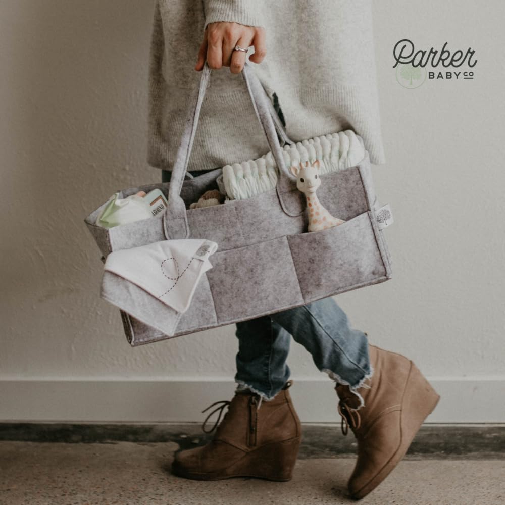 Parker Baby Diaper Caddy soft felt material for durable everyday use.