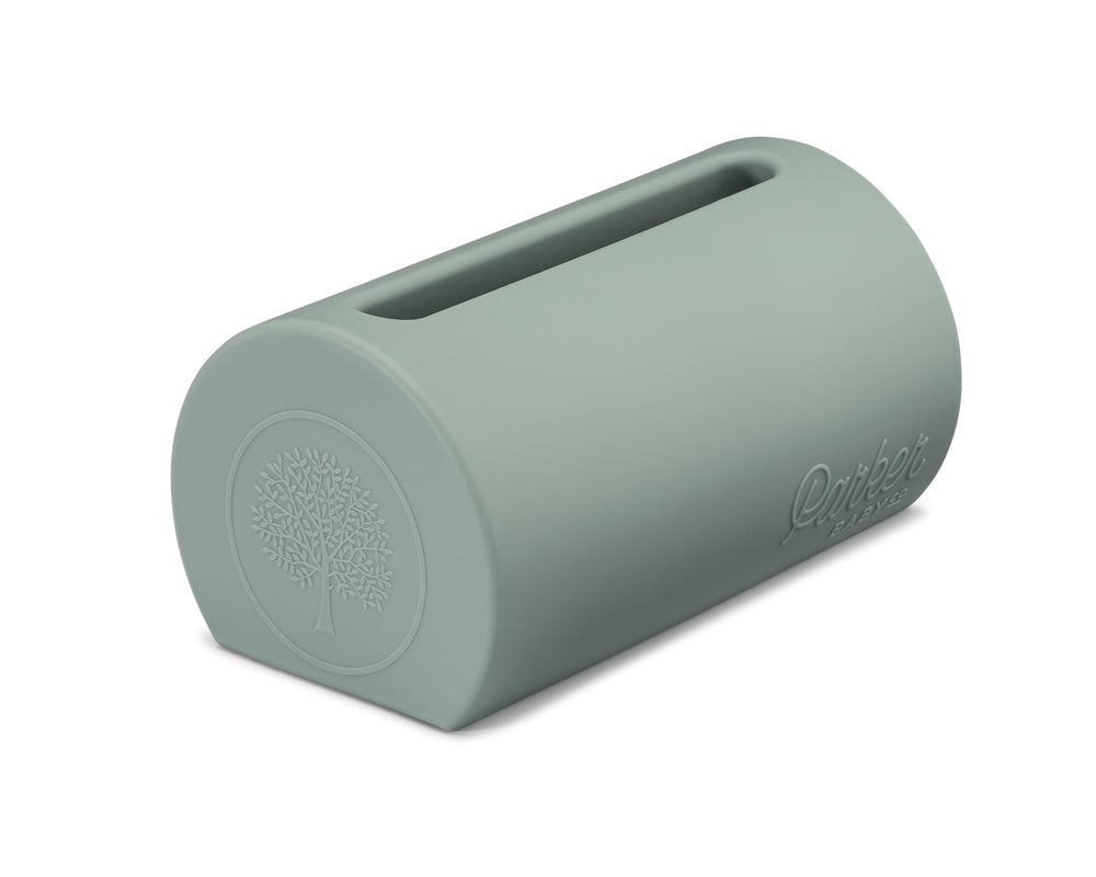 Parker Baby universal faucet guard on a faucet, adding a soft barrier for safe bath time.