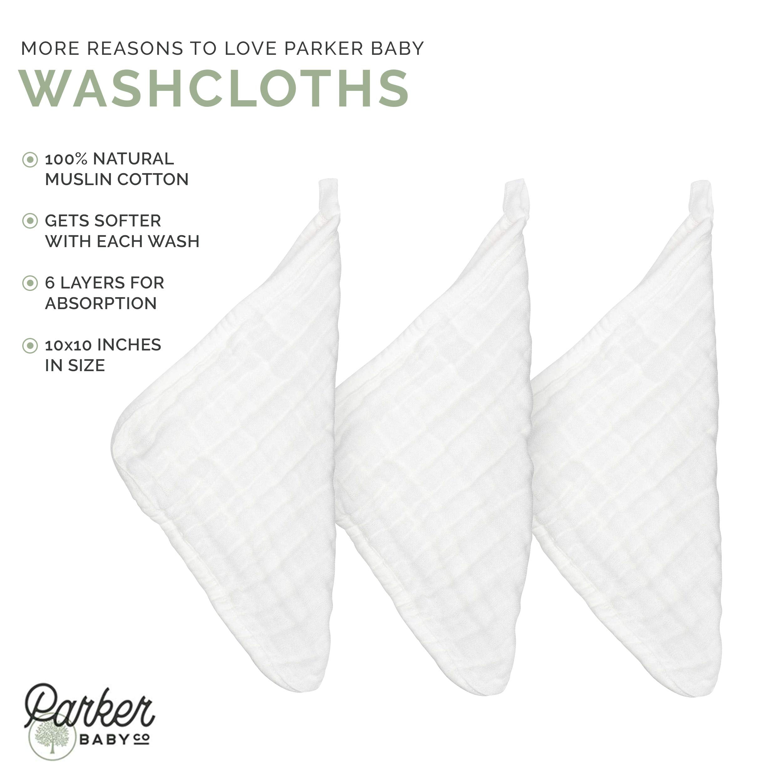 Parker Baby Washcloths reusable and durable for everyday messes.