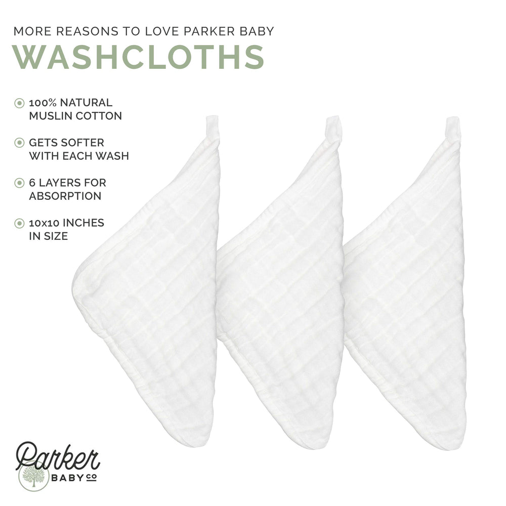 Parker Baby Washcloths reusable and durable for everyday messes.