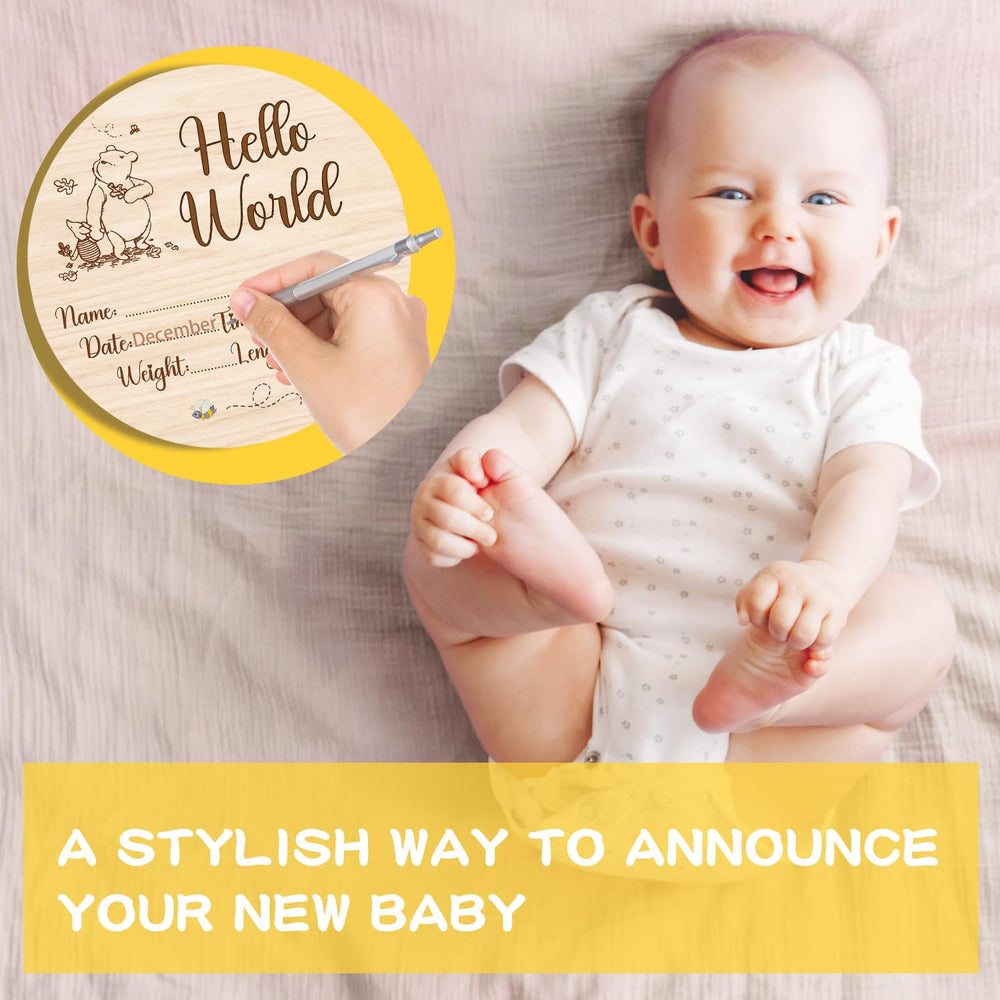 Parrihy Hello World sign for gender reveal moments.