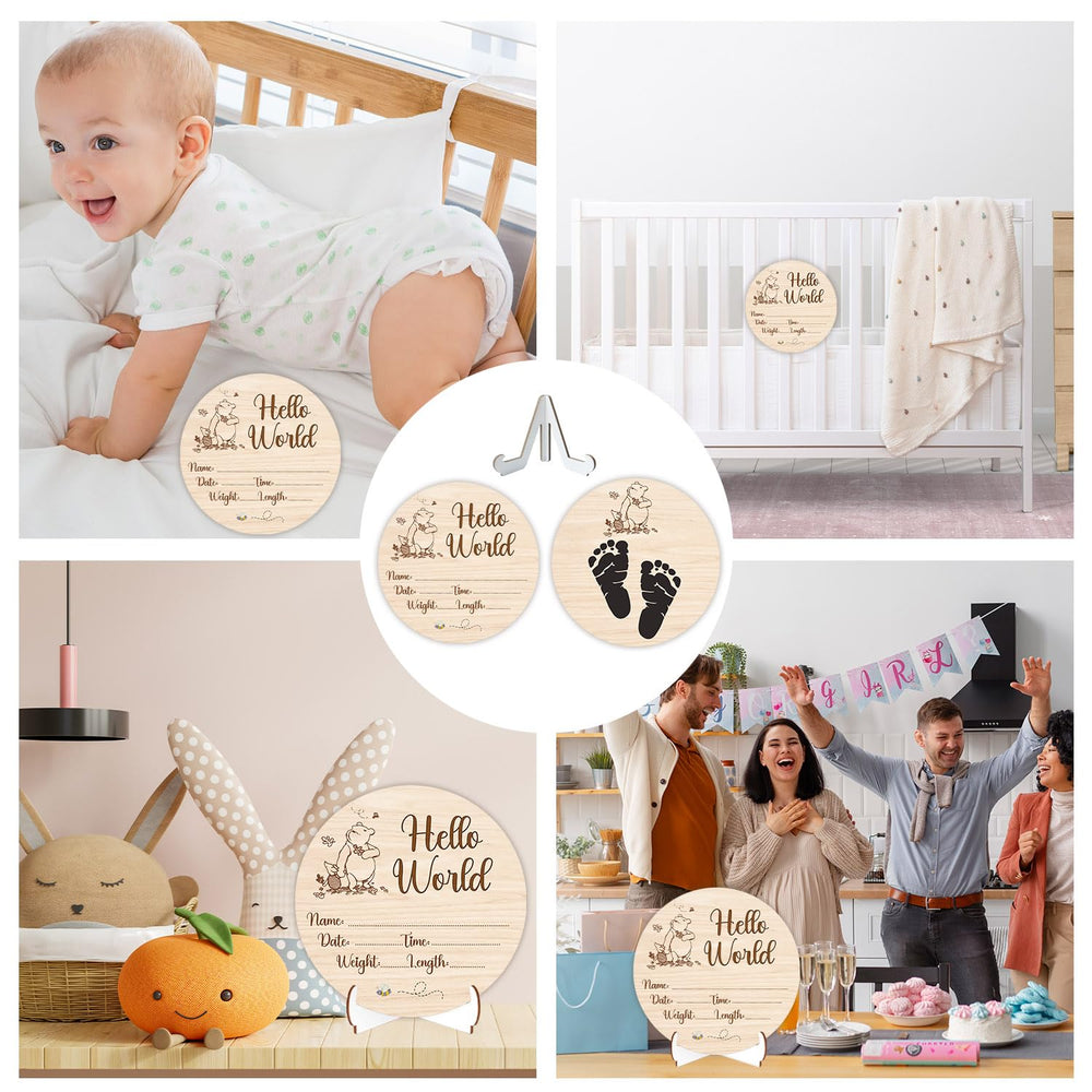 Parrihy Winnie sign photographed in baby milestones and shoots.