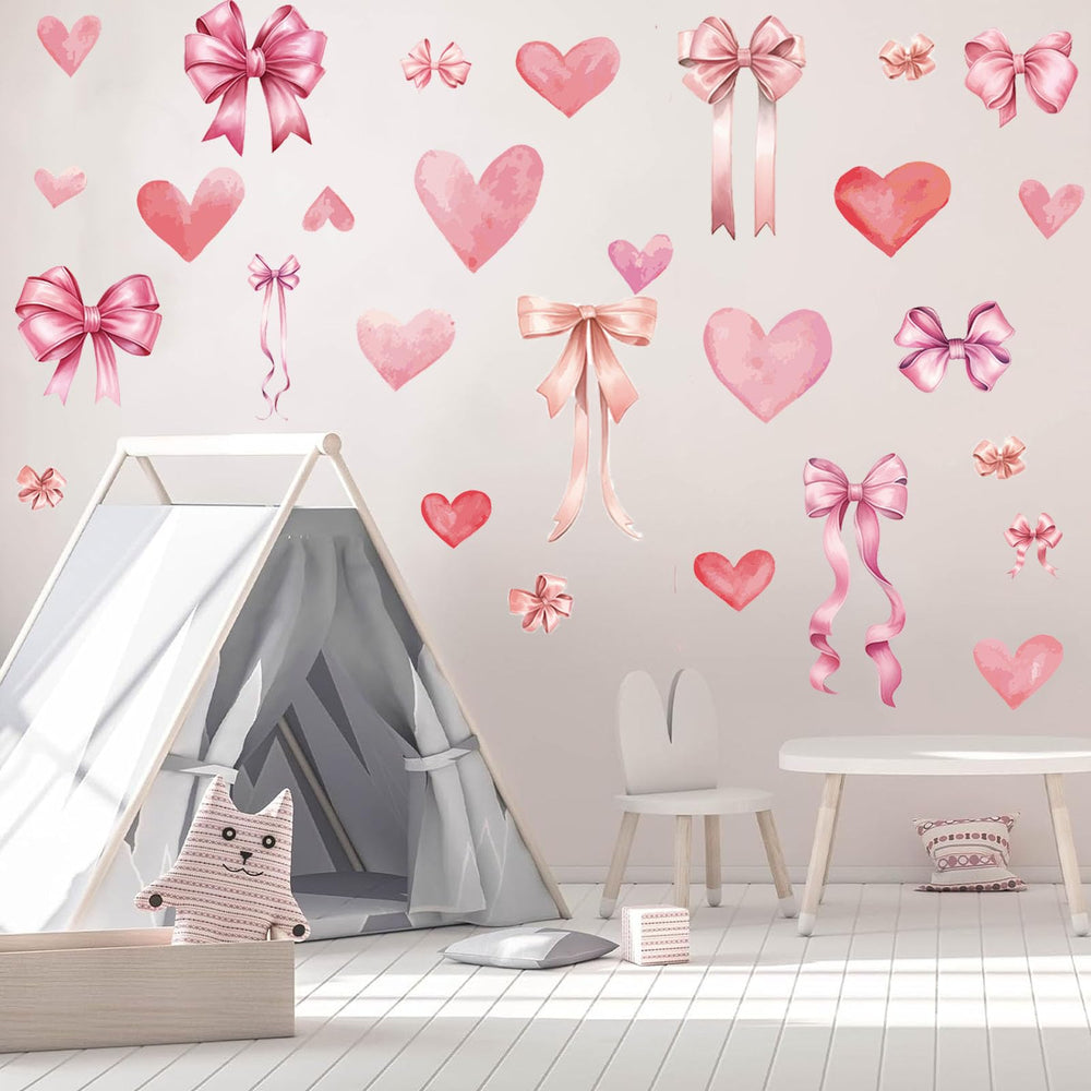 Pink heart stickers by PartyGarden for nursery or bedroom accents