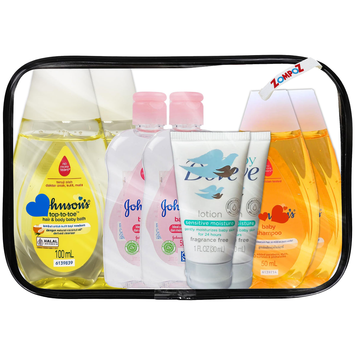 Partypom travel bath kit shampoo 3-4oz for on-the-go baby wash