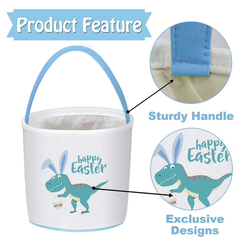 PARTYWIND dinosaur basket with large interior, perfect for collecting eggs and treats.