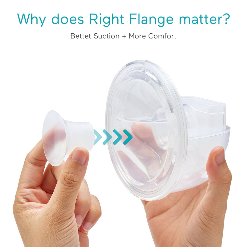 Paruu P10 flange insert BPA-free symbol close-up highlighting milk-contact safety and quality