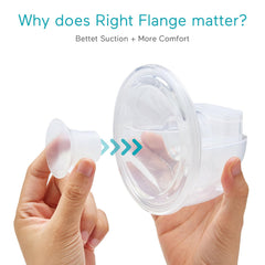 Paruu P10 flange insert BPA-free symbol close-up highlighting milk-contact safety and quality