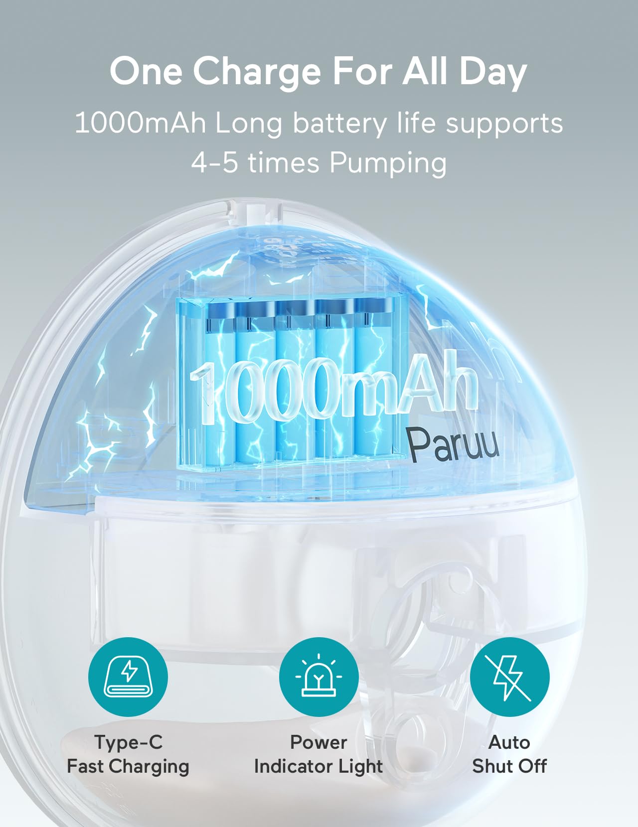 Paruu P16 leak-proof connection keeps milk contained between sessions.